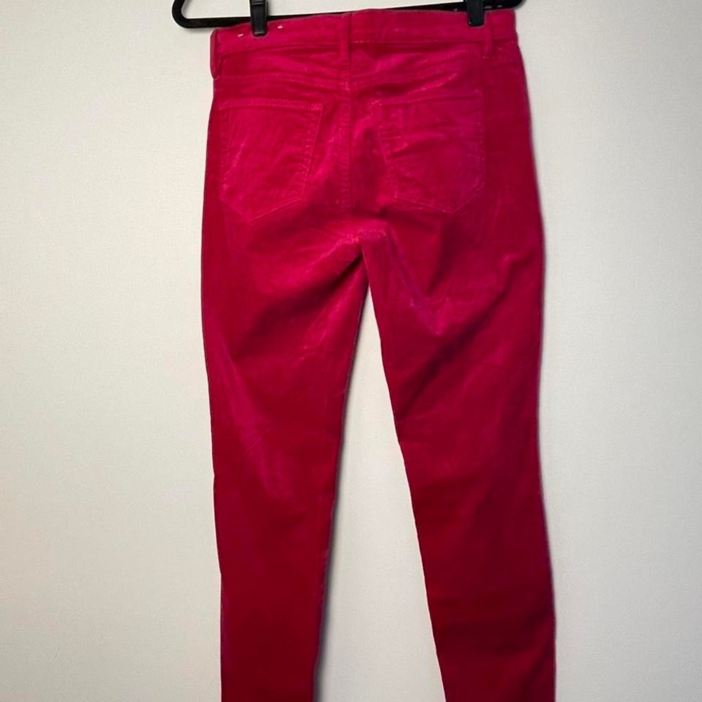 Hot Pink LOFT velour skinny pants petite 4. - Picture 2 of 5